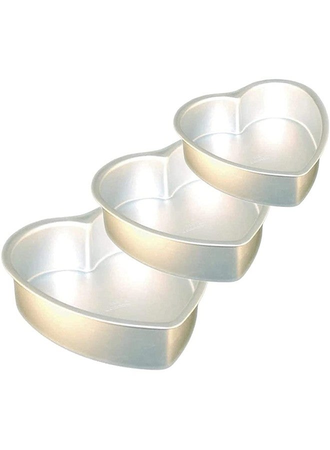 Shopfleet Aluminium Heart Shaped Cake Baking Moulds Set of 3 - Image 2