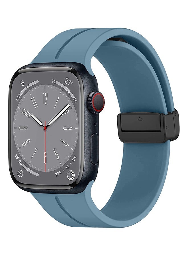 HY Magnetic Band D-buckle Silicone Sport Strap Replacement WristBand for Apple Watch SE Series 8/7/6/5/4/3/2/1 (38mm/40mm/41mm)  - Image 1
