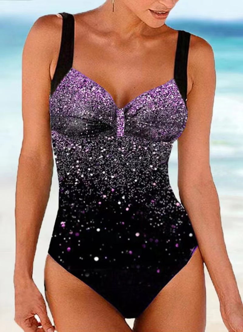 2022 Korean Black Print Bikini Swimsuit Green  - Image 3