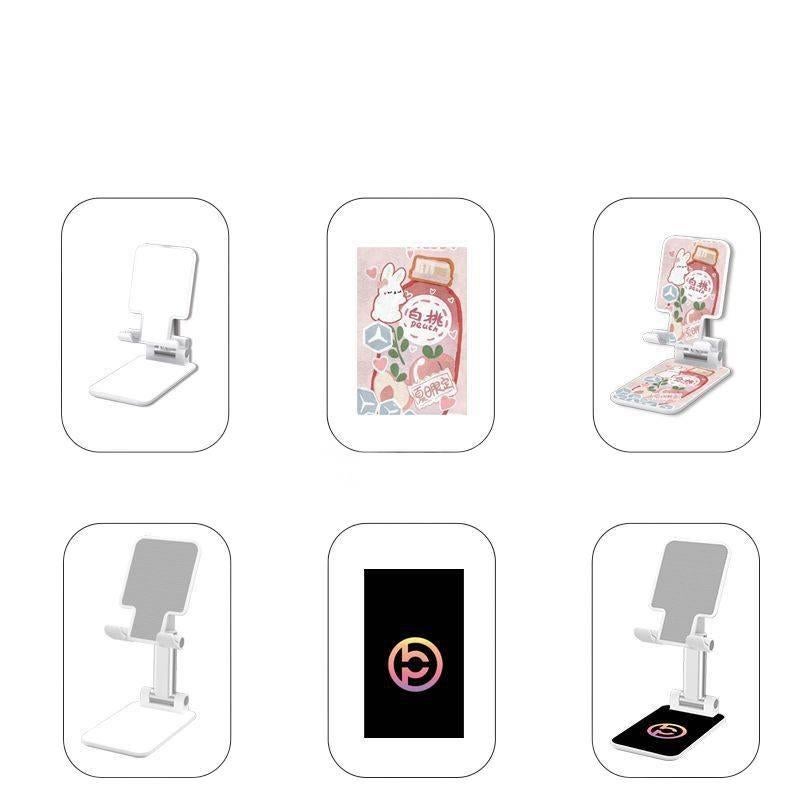 Foldable Desk Phone Stand Metal with Rotating View for Phone and Tablet Use for Everyday Viewing in White - Image 3