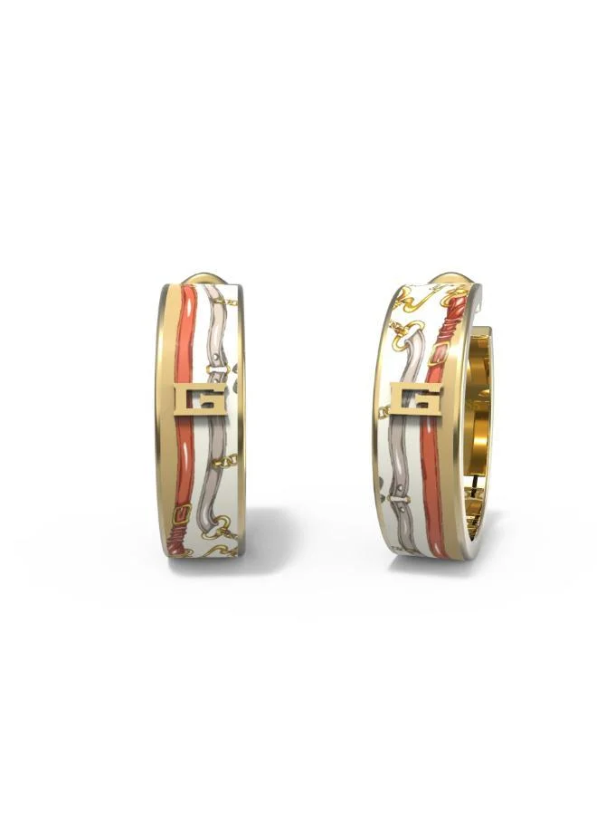 GUESS Belt Print Hoop Earrings