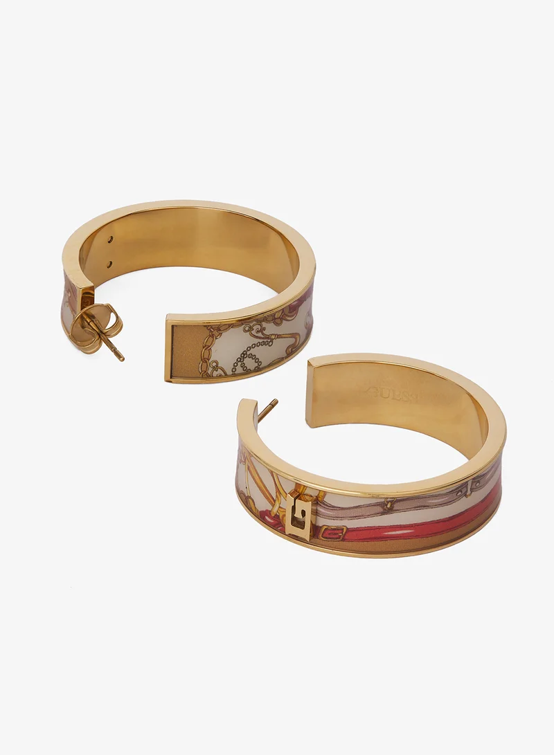 GUESS Belt Print Hoop Earrings
