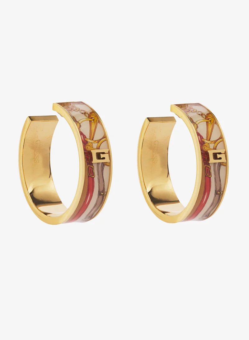 GUESS Belt Print Hoop Earrings