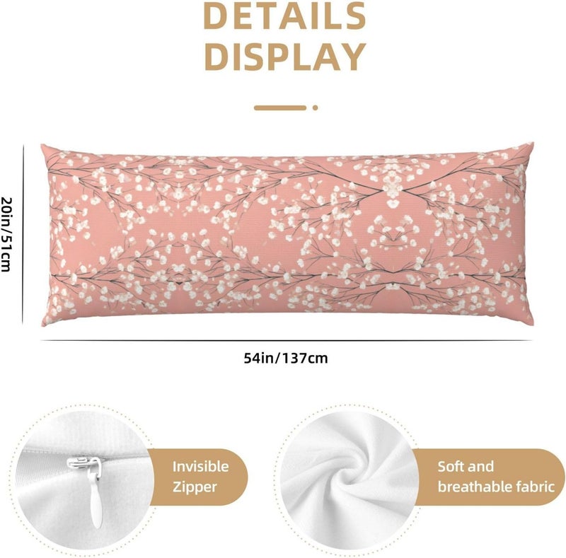 Baby's Breath Print Long Body Pillowcase 20x54in Stylish and Comfortable Pillow Cover for A Restful Sleep - Image 3