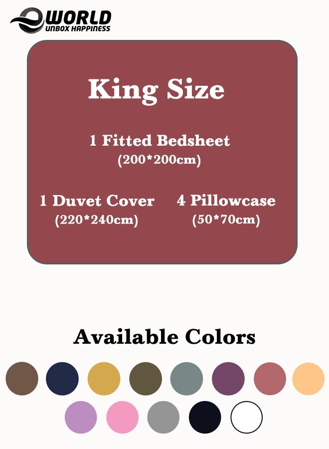 إي وورلد طقم لحاف مخطط فاخر لجميع المواسم – طقم مكون من 6 قطع باللون الوردي الغباري | مقاس كينغ 220×240 سم | فائق النعومة، مقاوم للتجاعيد وصُنع في دبي | يشمل غطاء لحاف، ملاءة مطاطية (200×200 سم) و4 أغطية وسائد (50×70 سم) - Image 2