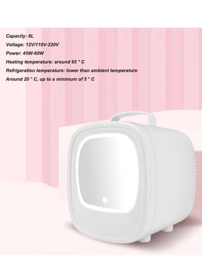 Cool Baby COOLBABY Skincare Fridge with LED Mirror, 6L Beauty Mini Fridge Skin Care Cosmetic Makeup Refrigerator with LED Light, Small Refrigerator Cooler or Warmer (White)  - Image 3