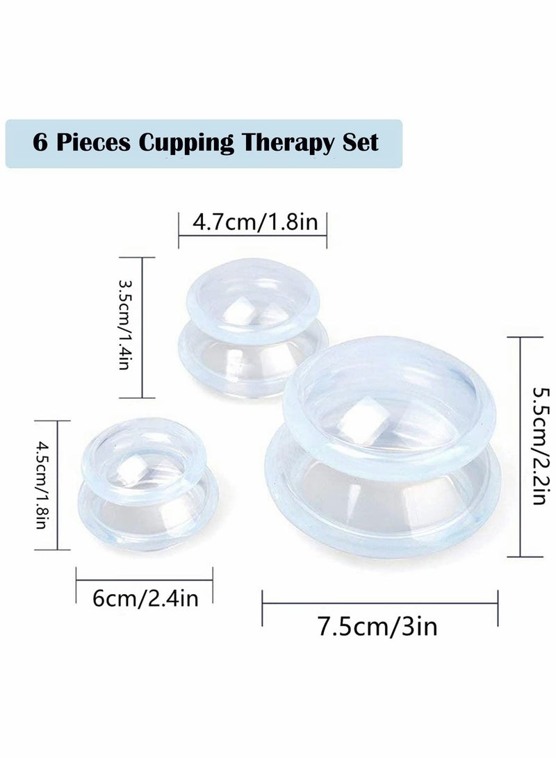 Excefore مجموعة العلاج بالحجامة 6 أحجام مجموعة العلاج بالحجامة المنزلية المصنوعة من السيليكون، شفط أقوى، مناسبة للتدليك العضلي اللفافي، وتسكين آلام العضلات والأعصاب والمفاصل - Image 5