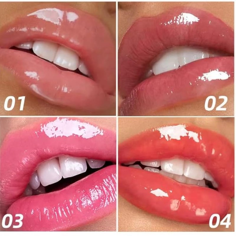 Twisted Mini Lip Gloss+Jelly Lip Balm Set, Plumping Moisturizing Smooth Soft Glossy Finish Flavored Lip Care Kit Makeup for Women Girls, Hydrating Long Lasting Pink Tinted Lip Glaze-03 - Image 3
