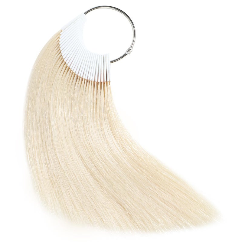 RINBOOOL Hair Swatches for Testing Color Tone Level 10 Lightest Blonde 60 Real Natural Remy Human Hair Sample Chart Rings 30 Strands per Pack 8 Inches