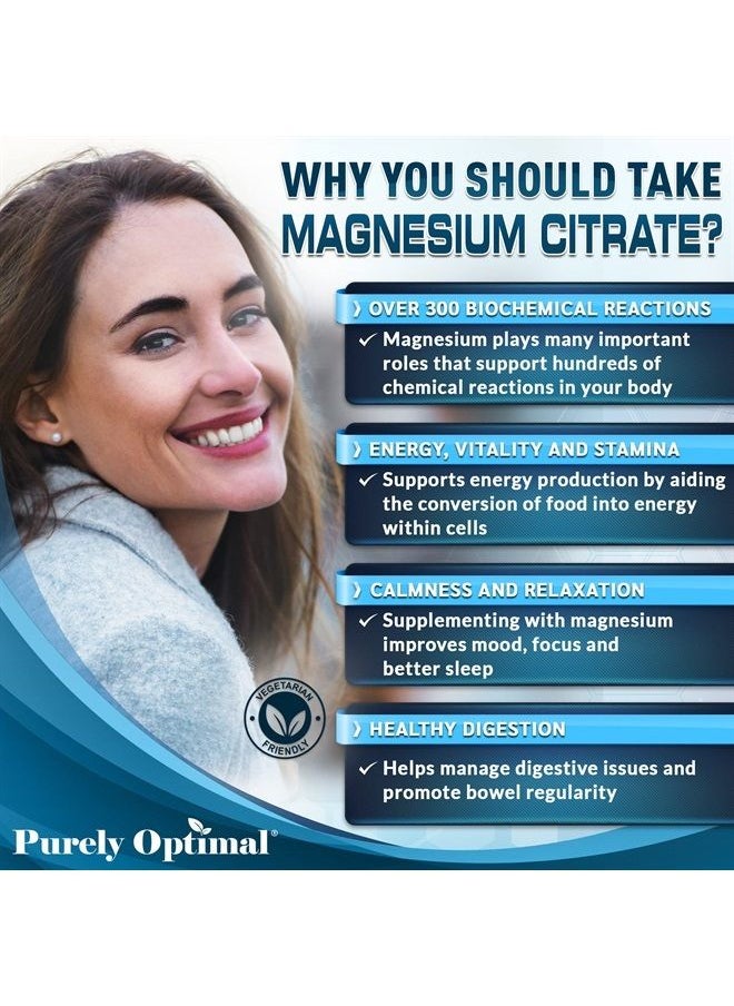 Purely Optimal - Premium Magnesium Gummies Kids & Adults - Magnesium Citrate for Digestion Support, Calm, Bone & Heart Health, Muscle & Nerve Support - Magnesium Supplement, 90 Gummies - Image 1