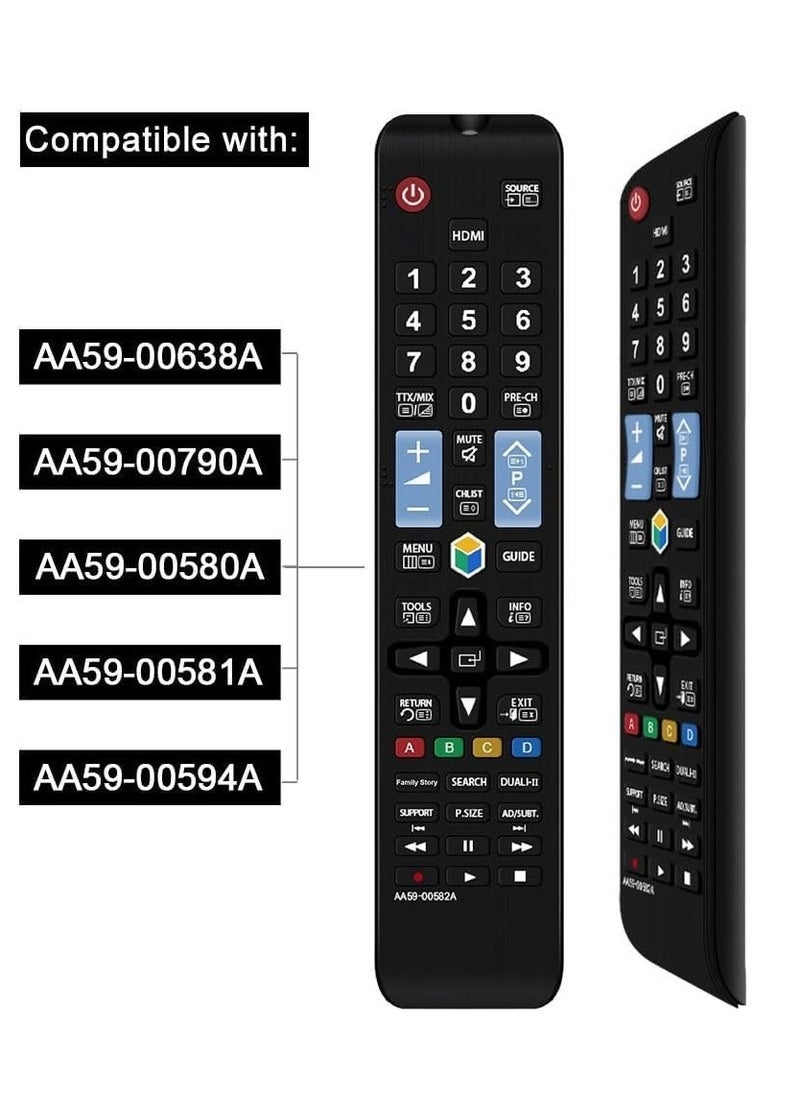 Generic - Remote Control Compatible Replacement for Samsung AA59-00582A Remote, Applicable AA59-00638A AA59-00790A AA59-00580A AA59-00581A AA59-00594A (Smart TV/HDTV/LCD/LED/TV) - Image 1
