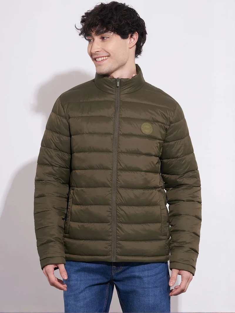 Being Human Long Sleeves Mock Collar Padded Jacket