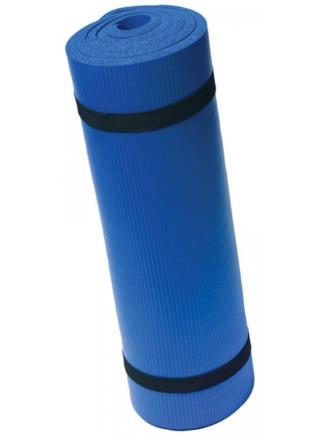 Harbinger Ribbed Durafoam Exercise Mat 5/8-Inch, Blue - Image 1