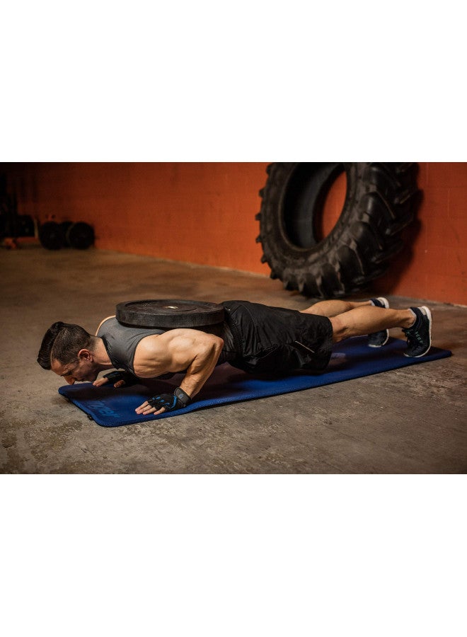 Harbinger Ribbed Durafoam Exercise Mat 5/8-Inch, Blue - Image 2