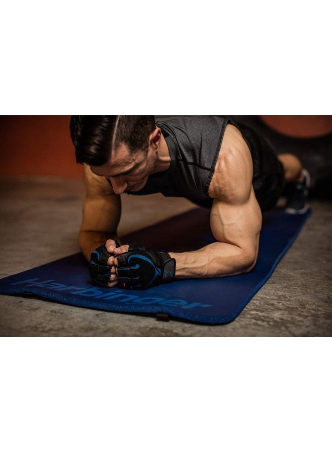 Harbinger Ribbed Durafoam Exercise Mat 5/8-Inch, Blue - Image 4