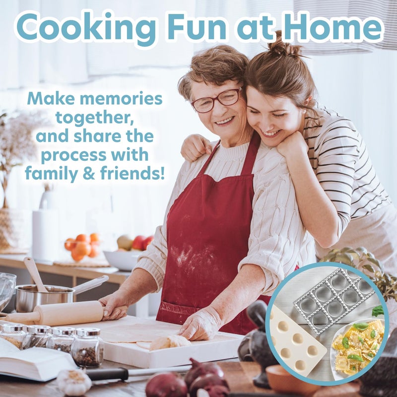 CucinaPro Ravioli Maker by Cucina Pro - Includes Tray and Press Tool - Makes 12 Italian, Authentic Raviolis at a Time, XL 1 3/4 Inch Squares, Easy to Use Pasta Maker Kit, Sturdy Construction & Great Gift  - Image 5
