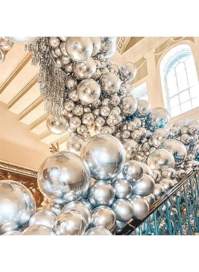 PartyWoo Metallic Silver Balloons, 50 Pcs 12 Inch Silver Metallic Balloons, Silver Balloons For Balloon Garland Or Arch As Wedding Decorations, Birthday Decorations, Party Decorations, Silver-G102  - Image 4