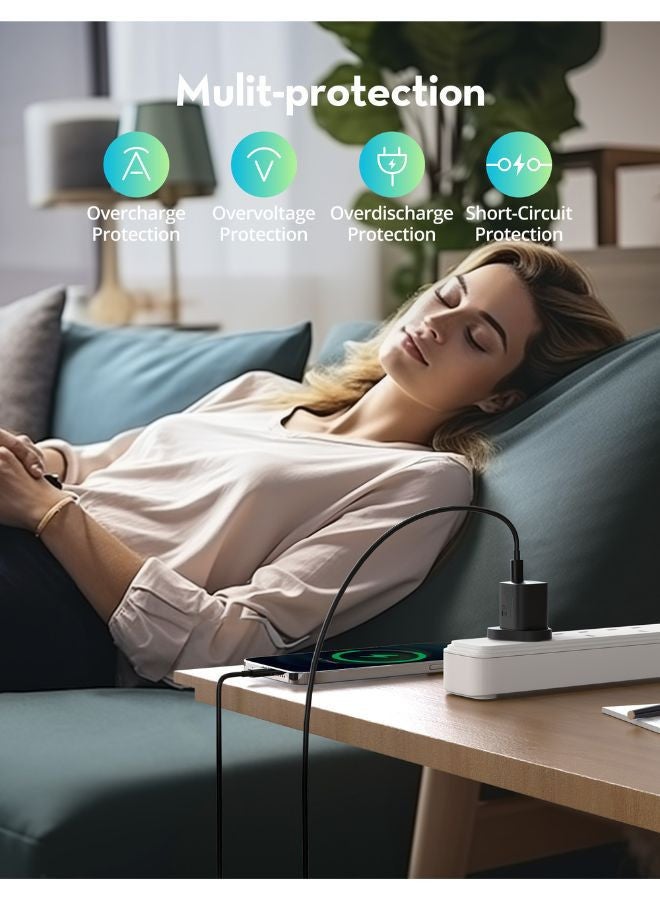 راف باور شاحن حائط USB-C بتقنية GaN بقوة 30 واط، شاحن متوافق مع PD 3.0 و QC 3.0 لجهاز iPhone و iPad و لابتوب USB-C - Image 5