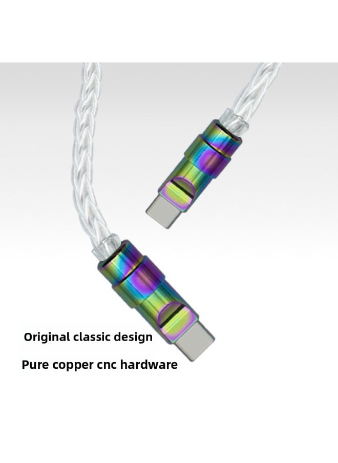 Generic - Colorful Pure Copper Hardware Ultra-soft Single Crystal Copper Data Cable For Iphone16 Mobile Phone Mate60 Fast Charging-Color:1m Usb To For Apple/12w-Model:Single Crystal Copper Silver [colorful Copper Shell] - Image 1