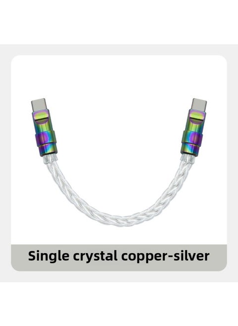 Colorful Pure Copper Hardware Ultra-soft Single Crystal Copper Data Cable For Iphone16 Mobile Phone Mate60 Fast Charging-Color:1m Usb To For Apple/12w-Model:Single Crystal Copper Silver [colorful Copper Shell]
