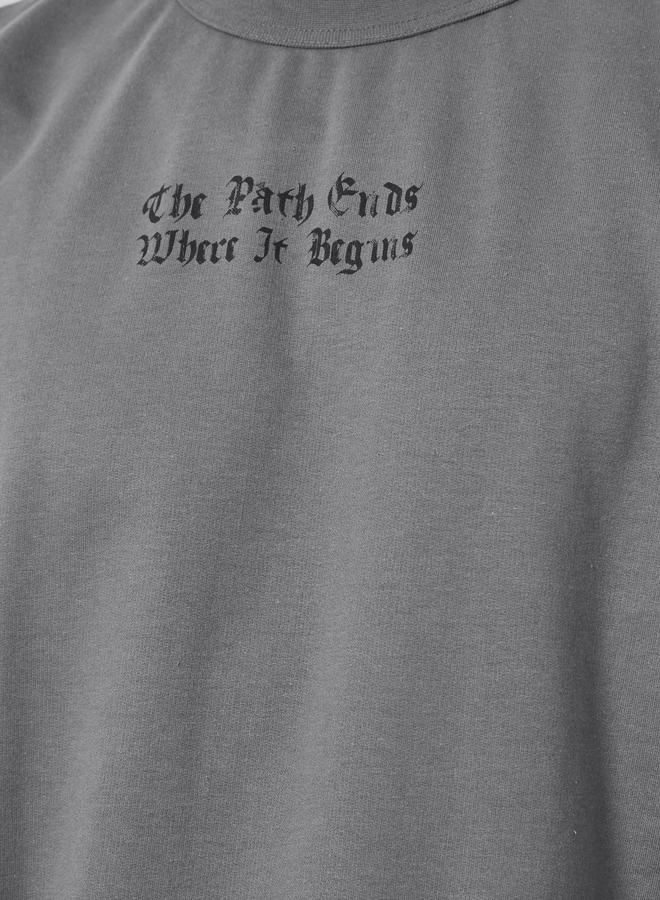 Styli Men Grey Graphic Print Oversized T-Shirt - Image 4