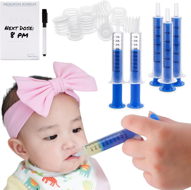 Zentious Liquid Medication Bottle Adapter and Oral Syringe Dispenser  Great for Easily Dispensing Medication to Children and Pets  Includes a Medication Reminder Log From Zentious - Image 1