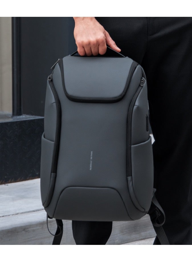 Mark Ryden MR-9730 Grey Laptop Backpack for Men – Fits 15.6-17.3 Inch, USB Charging Port, Anti-Theft RFID, Water-Resistant Oxford Travel Bag – FUTURE Series - Image 2