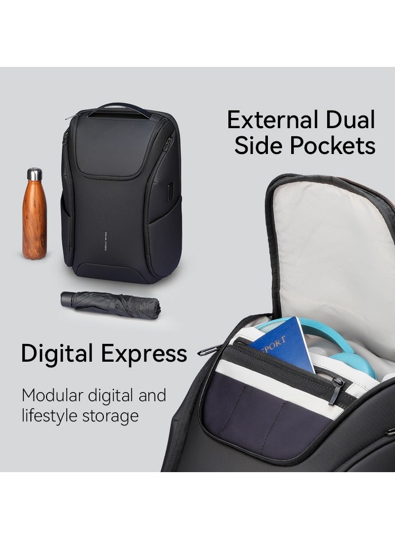 Mark Ryden MR-9730 Grey Laptop Backpack for Men – Fits 15.6-17.3 Inch, USB Charging Port, Anti-Theft RFID, Water-Resistant Oxford Travel Bag – FUTURE Series - Image 5