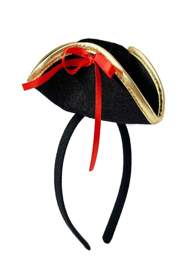 Firuilo Halloween Headband Caribbean Pirate Tricorn Hat Headbands Mini Top Hat Hairbands Halloween Costume Hair Accessories for Women - Image 1