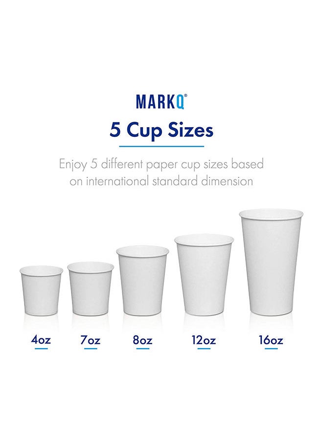 MARKQ - [50 كوب] 16 أونصة. أكواب ورقية بيضاء - شوكولاتة ساخنة، كاكاو، ماء، فناجين قهوة يمكن التخلص منها - Image 1