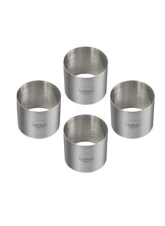 SUNRISE SUNRISE (Pack of 4) Kitchen Supply Plating Forms Stainless Steel Ring Mold Sets 3" X 2.75" (3" x 2.75")  - Image 1
