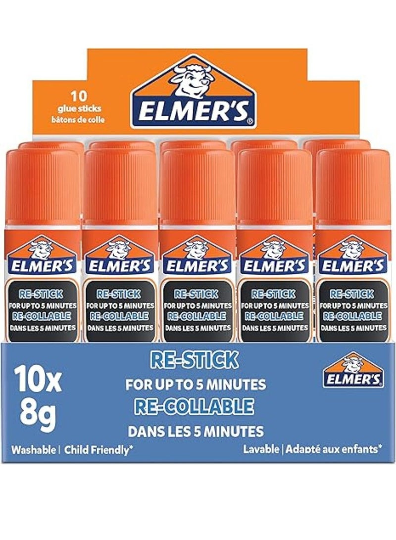 Elmers 10-Piece Re-Stick 8Gram Glue Stick Clear - Image 1