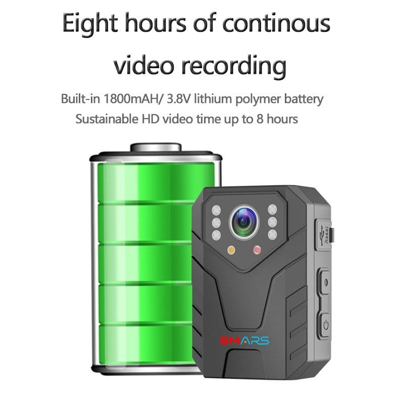 smars 4K Wearable Body Worn Camera with Audio Video Recording for Security Guard Law Enforcement Body Worn Camera Recorder - Image 3
