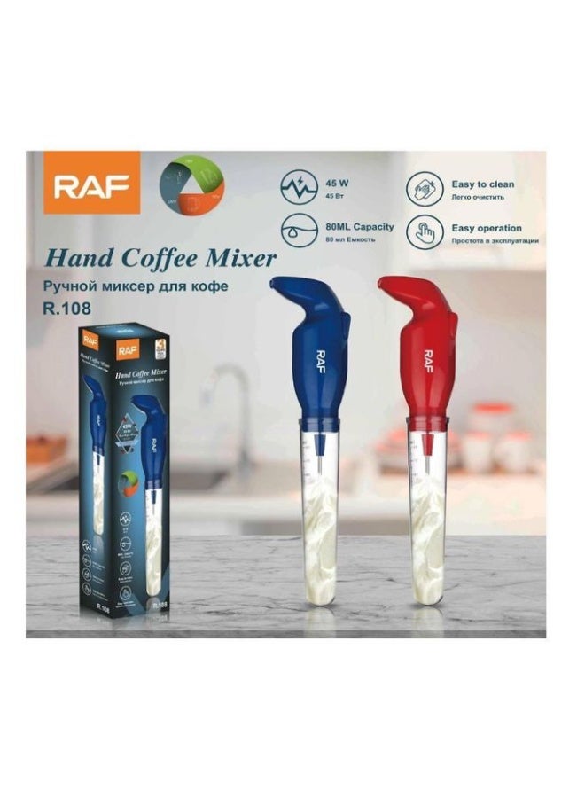 آر إيه أف مضرب نسكافيه وكابتشينو راف R.108 بوعاء 80 مل 45 وات يعمل بفيشة كهربائية لتحضير رغوة الحليب بضمان 3 سنوات – متعدد الألوان - Image 1