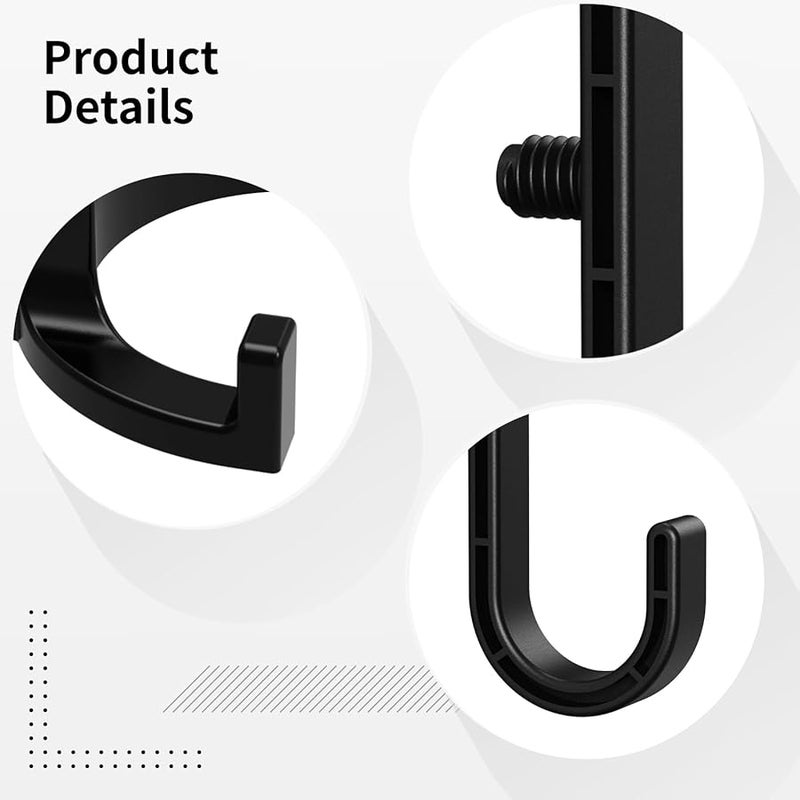 4 قطع خطافات تخزين متينة من مادة ABS تشمل خطافين على شكل V وخطافين على شكل J للسقائف، سهلة التركيب - Image 5