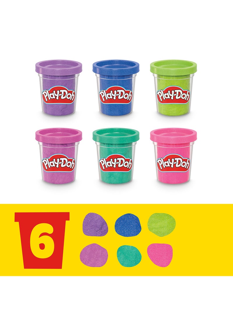 Play-Doh مجموعة الشSparkle – 6 عبوات من مركب النمذجة اللامع مع اللمعان، 2 أوقية، ألوان جوهرية نابضة للإبداع، هدايا حفلات، الفنون والحرف للأطفال من عمر 2 وما فوق. قد يختلف التغليف.  - Image 5