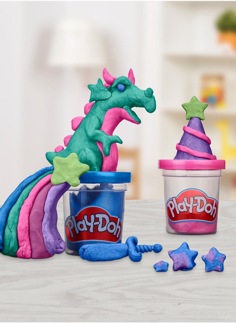 Play-Doh مجموعة الشSparkle – 6 عبوات من مركب النمذجة اللامع مع اللمعان، 2 أوقية، ألوان جوهرية نابضة للإبداع، هدايا حفلات، الفنون والحرف للأطفال من عمر 2 وما فوق. قد يختلف التغليف.  - Image 2