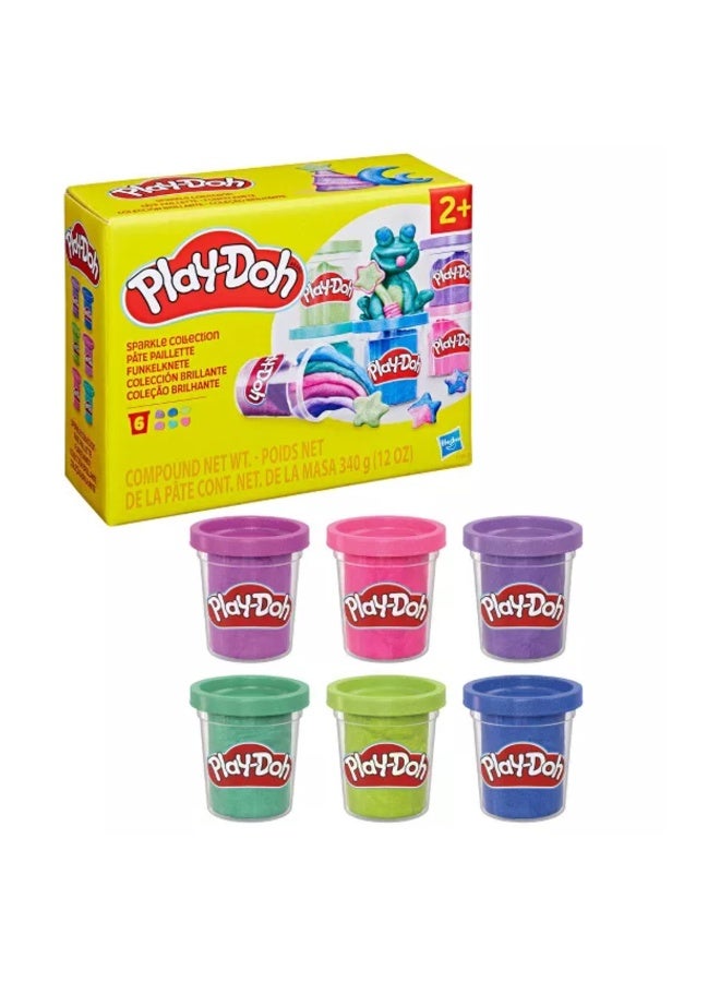 Play-Doh 6 Pack Sparkle Collection, Assorted Metallic Shine Colors, Kids Arts & Crafts Supplies, Imagination Toys for 3 Year Olds & Up - Image 4