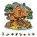 AEEKDOOK Wooden Puzzles for Adults Raccoon House Wood Puzzles Adult Unique Animal Shape Wooden Jigsaw Puzzles for Adults Birthday Gifts for Puzzle Lovers Family 114 112in 200 Pieces - Image 4