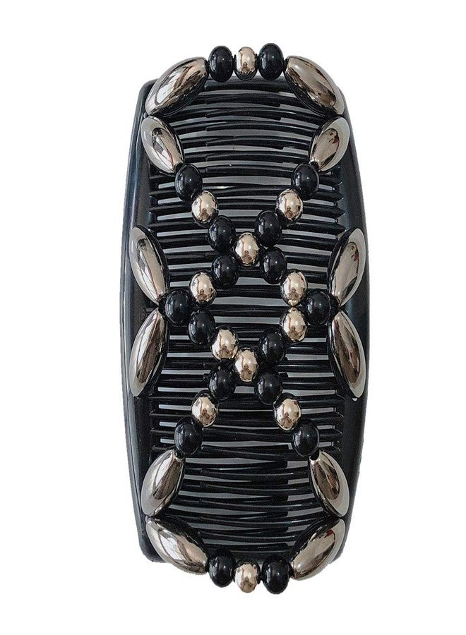 Lovef Comb Hair Clips for Women and Girls Stylish and Fashionable Accessories for Easy Hair Dos Tribal (White Black and Gold) (Black) - Image 1