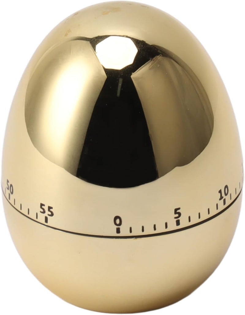 Dioche Cooking Timer 60-Minute Eggshaped Mechanical Timer, Kitchen Cooking Alarm Clock, Manual Countdown, Convenient and Accurate Timing, an Essential for (Gold) - Image 1
