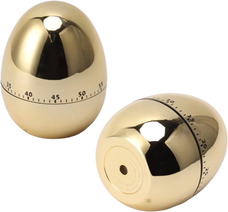Dioche Cooking Timer 60-Minute Eggshaped Mechanical Timer, Kitchen Cooking Alarm Clock, Manual Countdown, Convenient and Accurate Timing, an Essential for (Gold) - Image 3