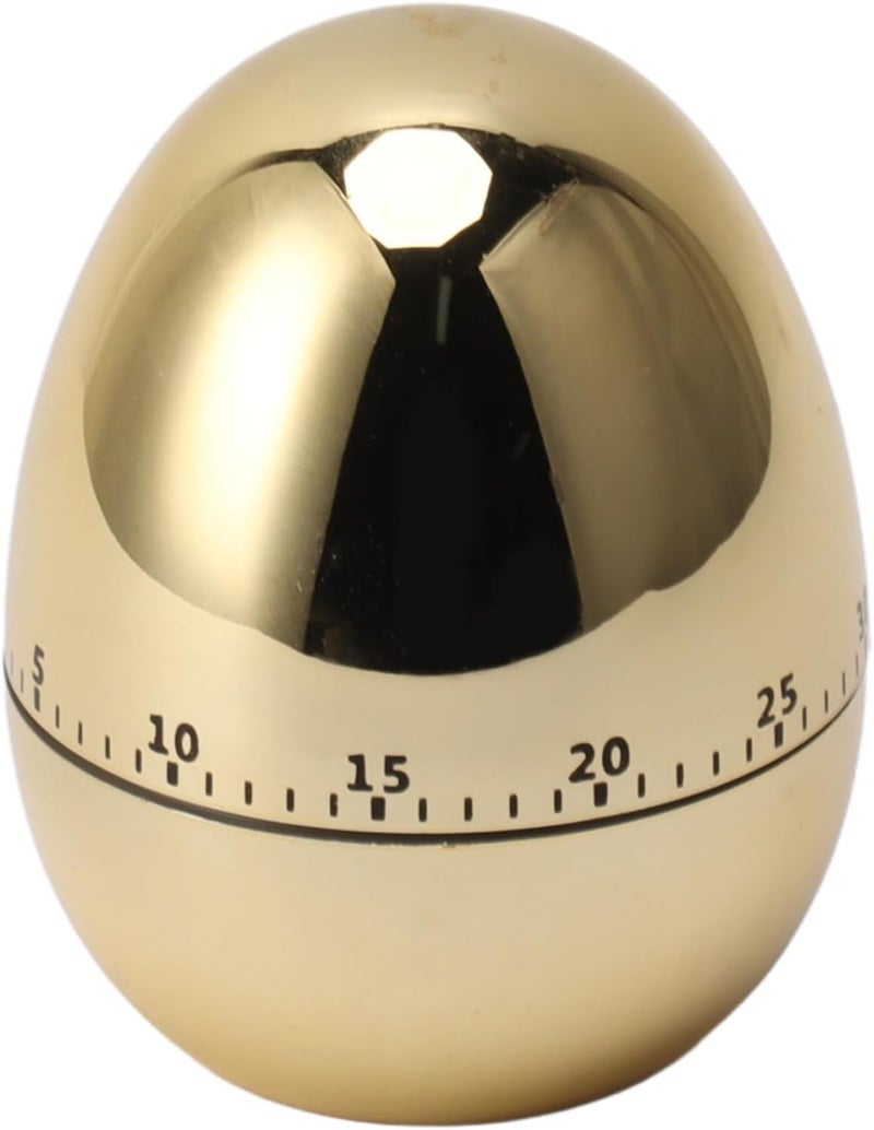 Dioche Cooking Timer 60-Minute Eggshaped Mechanical Timer, Kitchen Cooking Alarm Clock, Manual Countdown, Convenient and Accurate Timing, an Essential for (Gold) - Image 2