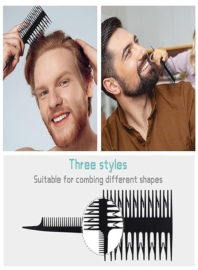 Onward 2 Pcs 3 Sided Hair Comb Dressing Tool Styling Accessories for Salon Micro Braiding for Girl's Highlight Comb Professional Weaving Comb Rat Tail Hair Styling Comb (BLACK) - Image 3