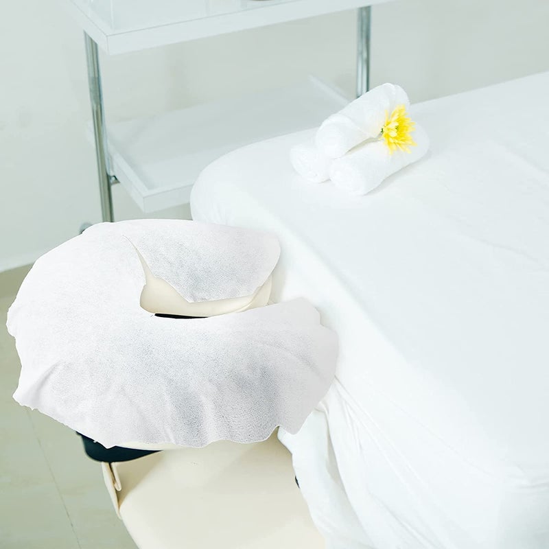 ZMDREAM Pack of 150 Disposable Headrest Sheets for Exam Table Face Rest Cradle Covers for Massage Table 16x12 inches White - Image 4