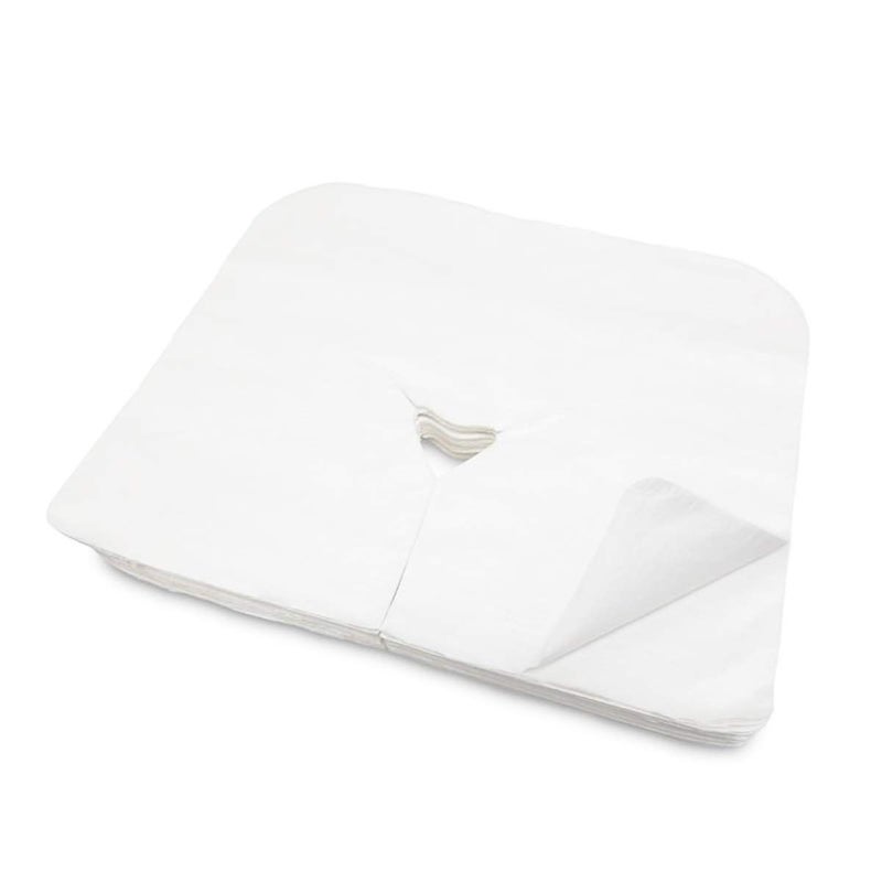 ZMDREAM Pack of 150 Disposable Headrest Sheets for Exam Table Face Rest Cradle Covers for Massage Table 16x12 inches White - Image 1