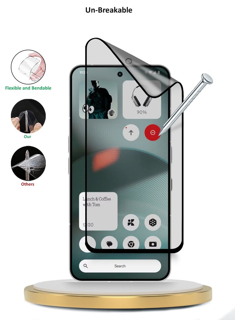 Wtech Nothing Phone (3) 5G 2025 Premium Nano Ceramic Full Glue Full Cover Matte Flexible Screen Protector (MSCNMN) - Clear/Black - Image 3