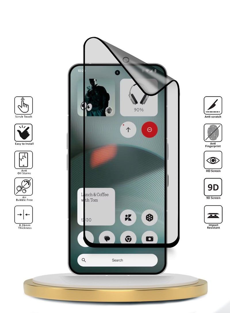 Wtech Nothing Phone (3) 5G 2025 Premium Nano Ceramic Full Glue Full Cover Matte Flexible Screen Protector (MSCNMN) - Clear/Black - Image 2