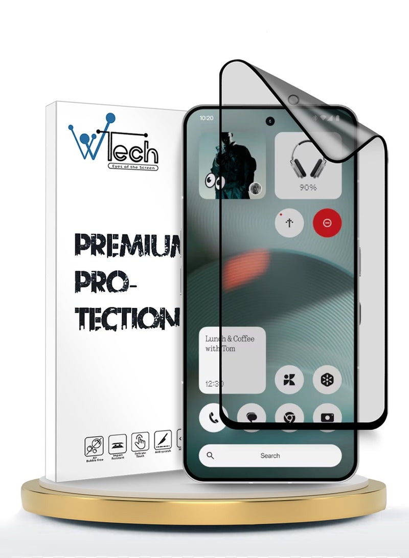 Wtech Nothing Phone (3) 5G 2025 Premium Nano Ceramic Full Glue Full Cover Matte Flexible Screen Protector (MSCNMN) - Clear/Black - Image 1