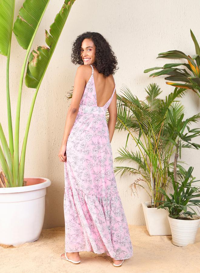 SASSAFRAS Floral Print Maxi Dress  - Image 5